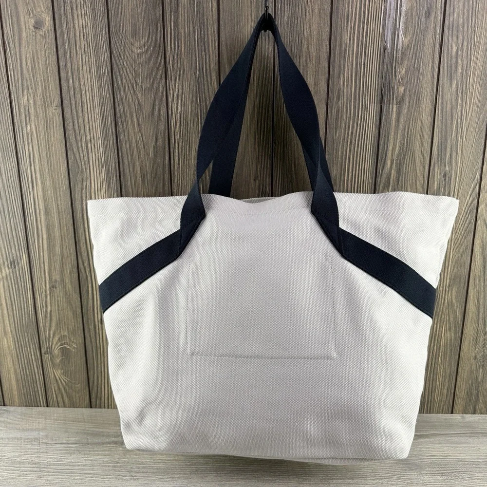 Sweaty Betty London Essentials Canvas Tote Bag White Black Logo Large Cotton